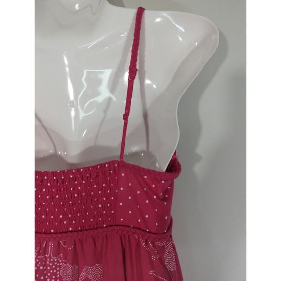 Aeropostale Pink & White Floral Empire Waist  Mini Dress SMALL NWT Hawaiian Boho - Picture 7 of 12